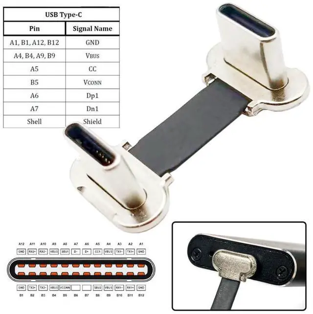 Alt view image 5 of 7 - 0.78Inch USB C Short Flat Cable, USB 2.0 Type C Dual 90 Degree Angled PD 65W Fast Charge Data Extension Cable for Power Bank