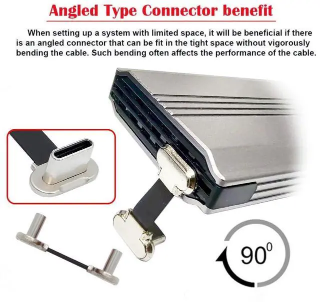 Alt view image 7 of 7 - 0.78Inch USB C Short Flat Cable, USB 2.0 Type C Dual 90 Degree Angled PD 65W Fast Charge Data Extension Cable for Power Bank