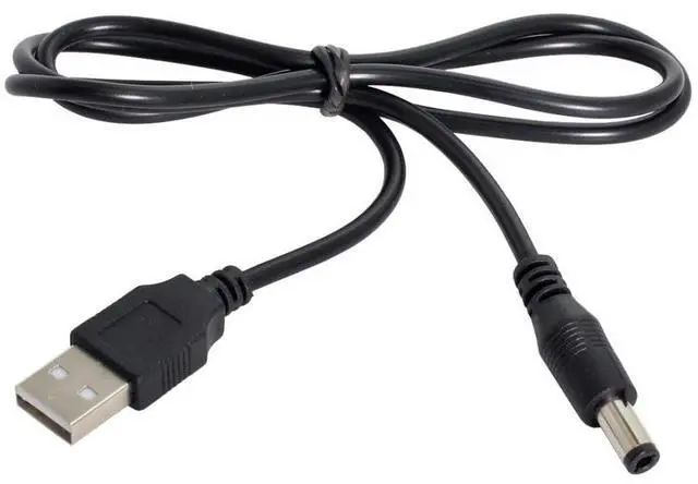 Alt view image 6 of 6 - USB 2.0 Type-A to 5.5x2.5mm DC 5V Power Plug Charge Cable 1.0M