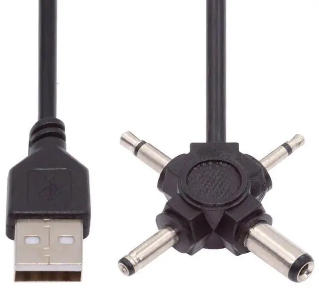 Main image of 4 in 1 DC 5V 5.5x2.1mm 4.0x1.7mm Mono 3.5mm 2.5mm to USB 2.0 Power Plug Barrel Connector Charge Cable 1.5M