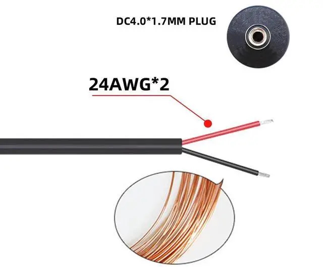 Alt view image 4 of 7 - USB to DC 4.0x1.7mm Cable,USB 2.0 Type A to DC 5V 4.0x1.7mm Power Round Plug Cable 24AWG 120cm