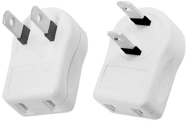 Main image of NEMA Type A 1-15P USA Outlet Saver Extension Adapter 2-Prong 2 Outlets 90 Degree Angled 2Pcs/Set
