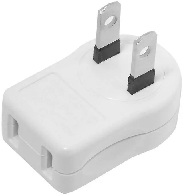 Alt view image 2 of 7 - NEMA Type A 1-15P USA Outlet Saver Extension Adapter 2-Prong 2 Outlets 90 Degree Angled 2Pcs/Set