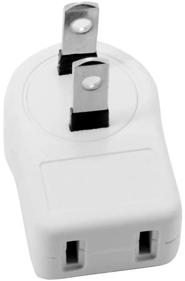 Alt view image 2 of 7 - NEMA Type A 1-15P USA Outlet Saver Extension Adapter 2-Prong 2 Outlets 90 Degree Left Right Angled