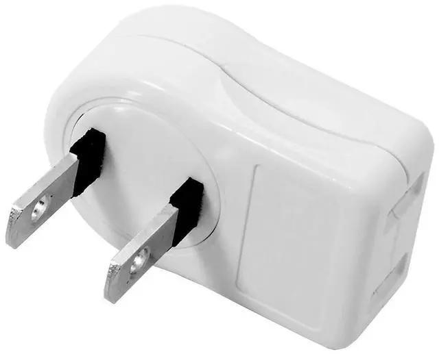 Alt view image 4 of 7 - NEMA Type A 1-15P USA Outlet Saver Extension Adapter 2-Prong 2 Outlets 90 Degree Left Right Angled