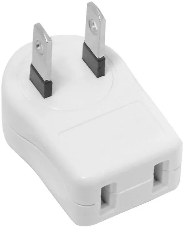 Main image of NEMA Type A 1-15P USA Outlet Saver Extension Adapter 2-Prong 2 Outlets 90 Degree Up Down Angled