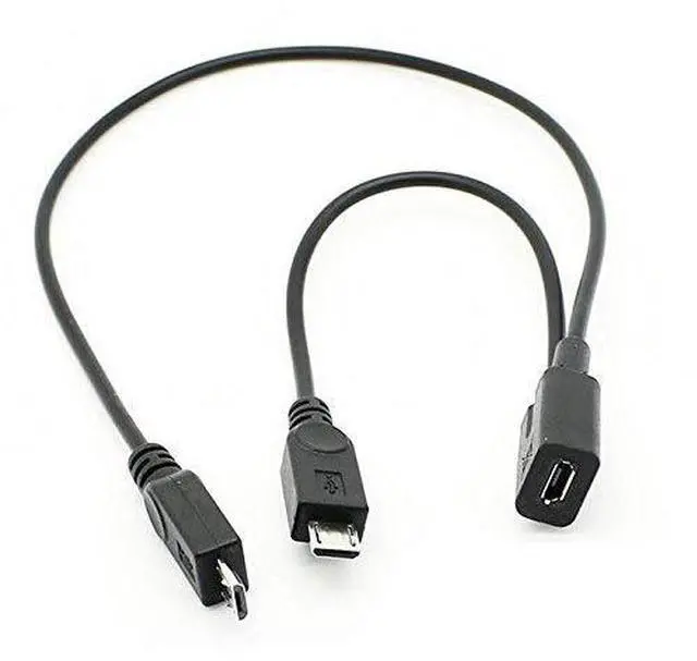 Alt view image 6 of 7 - Micro USB 1 to 2 Y Splitter Cable,Micro USB 1 to 2 Charging Extension Cable Supports Charging Two Devices at The Same Time