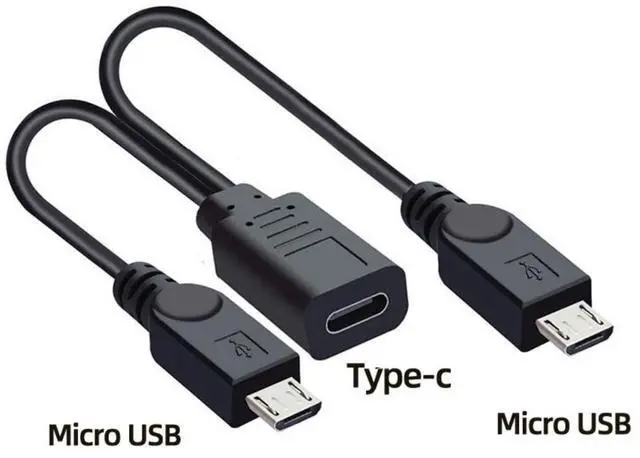 Alt view image 5 of 7 - USB C Splitter Multi Charging Cable,USB C 1 to 2 Micro USB Charge Extension Cable Supports Charging Two Devices at The Same Time 0.98FT/0.3M