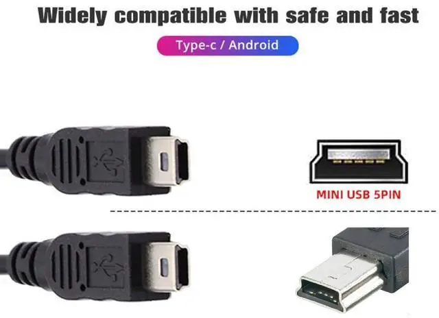 Alt view image 2 of 5 - Mini USB Splitter Multi Charging Cable,Mini USB 1 Female to 2 Male Charge Extension Cable Supports Charging Two Devices at The Same Time 0.98FT/0.3M