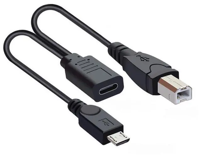 Main image of USB C Splitter Multi Charging Cable,USB C 1 to 2 USB B/Micro USB Charge Extension Cable Supports Charging Two Devices at The Same Time 0.98FT/0.3M