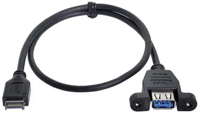 Main image of CY USB 3.1 Type-E Front Panel Header Male to USB 3.0 Type-A Female Extension Cable 50cm Panel Mount Type