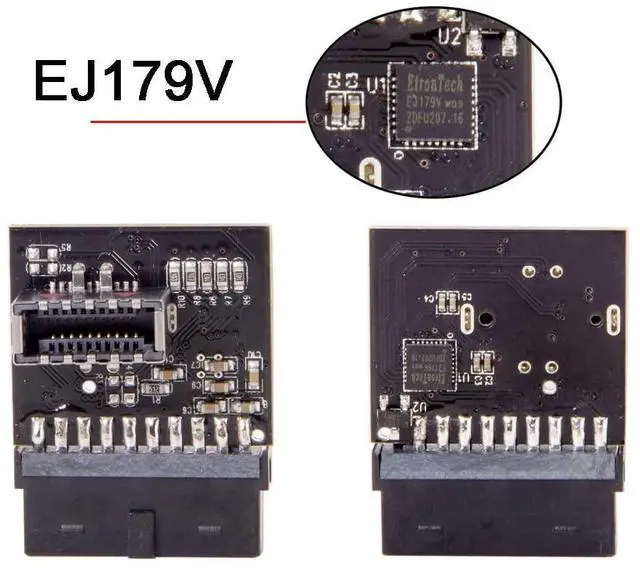 Alt view image 6 of 7 - CY USB 3.1 Front Panel Socket to USB 3.0 20Pin Header Male Extension Adapter for Motherboard