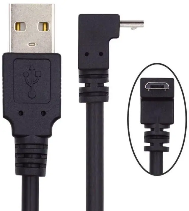 Alt view image 6 of 7 - USB to Micro USB Cable,USB 2.0 Male to Micro USB 5Pin Male 90 Degree UP Angled Charge Data Transfer Extension Cable 1.0M