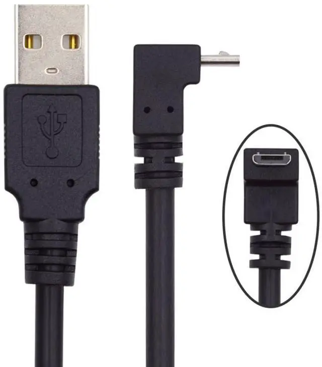 Alt view image 7 of 7 - USB to Micro USB Cable,USB 2.0 Male to Micro USB 5Pin Male 90 Degree Down Angled Charge Data Transfer Extension Cable 1.0M