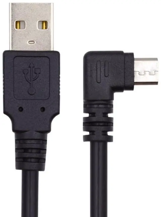 Alt view image 6 of 7 - USB to Micro USB Cable,USB 2.0 Male to Micro USB 5Pin Male 90 Degree Left Angled Charge Data Transfer Extension Cable 1.5M