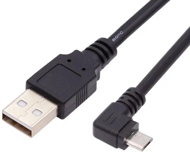 Main image of USB to Micro USB Cable,USB 2.0 Male to Micro USB 5Pin Male Charge Data Transfer 90 Degree Right Angled Extension Cable 1.64FT/0.5M