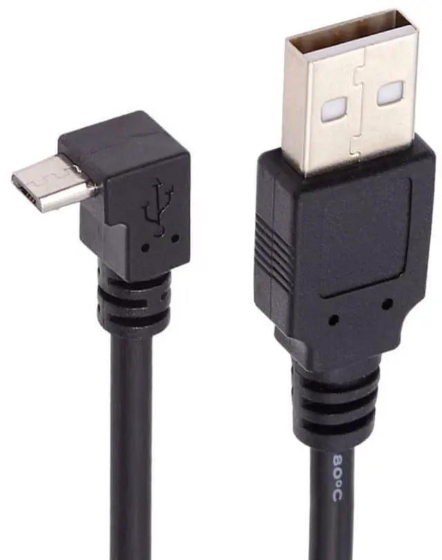 Alt view image 7 of 7 - USB to Micro USB Cable,USB 2.0 Male to Micro USB 5Pin Male 90 Degree UP Angled Charge Data Transfer Extension Cable 1.0M