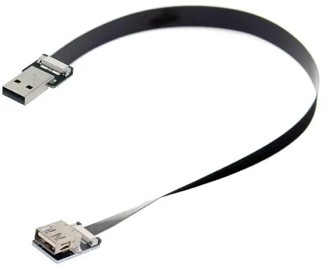 Alt view image 4 of 6 - USB 2.0 Flat Cable USB 2.0 Male to Female Data Transfer Charging Ribbon Flex Extension Cable Adapter 2.0M