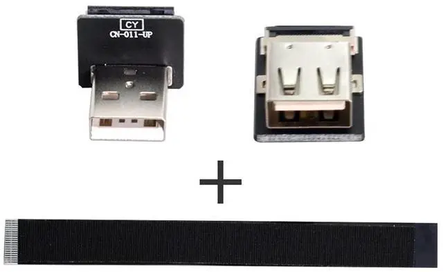 Alt view image 4 of 7 - USB 2.0 Flat Cable USB 2.0 Male to Female 90 Degree UP Angled Data Transfer Charging Ribbon Flex Extension Cable Adapter 0.5M