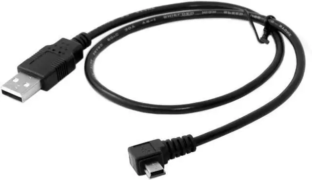 Alt view image 7 of 7 - Mini USB Cable USB 2.0 Male to Mini USB 5 Pin Male 90 Degree Right Angled Charging Data Transfer Extension Cable Black 0.5M