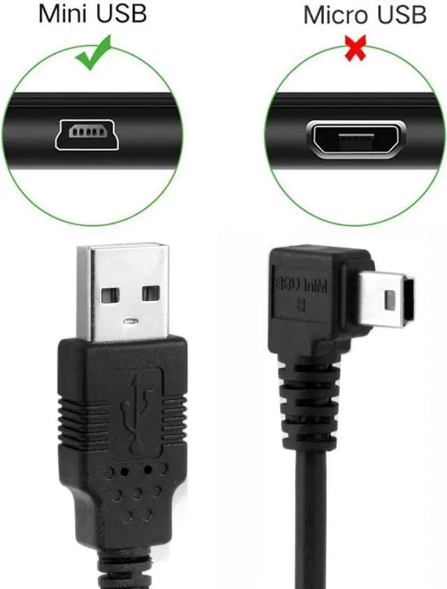 Alt view image 2 of 7 - Mini USB Cable USB 2.0 Male to Mini USB 5 Pin Male 90 Degree Right Angled Charging Data Transfer Extension Cable 3.0M