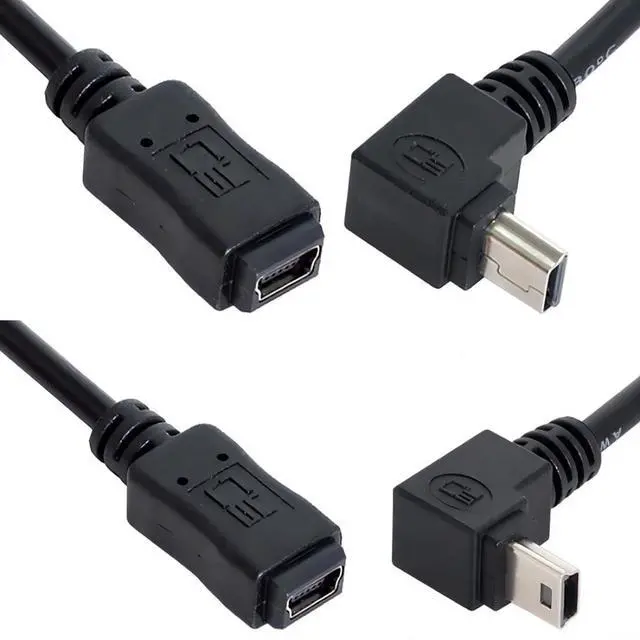 Alt view image 2 of 7 - 2 Pack Mini USB Extension Cable USB 2.0 Mini USB 5Pin Male to Female 90 Degree Angled Data Power Extension Cable Adapter 0.2M