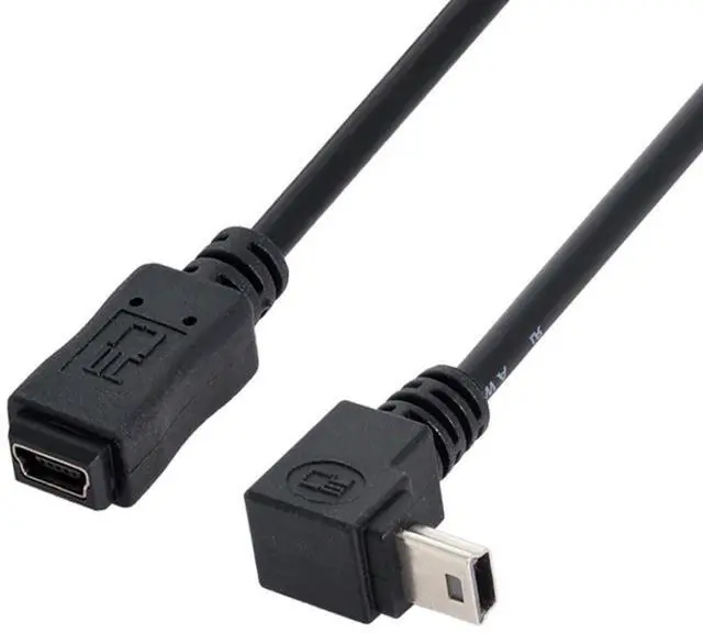 Main image of Mini USB 5Pin Male to Female 90 Degree Down Angled Extension Cable 0.2M