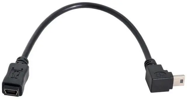 Alt view image 3 of 7 - Mini USB 5Pin Male to Female 90 Degree Down Angled Extension Cable 0.2M