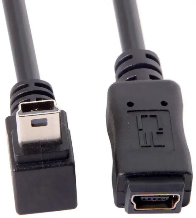 Alt view image 7 of 7 - 2 Pack Mini USB Extension Cable USB 2.0 Mini USB 5Pin Male to Female 90 Degree Angled Data Power Extension Cable Adapter 0.2M