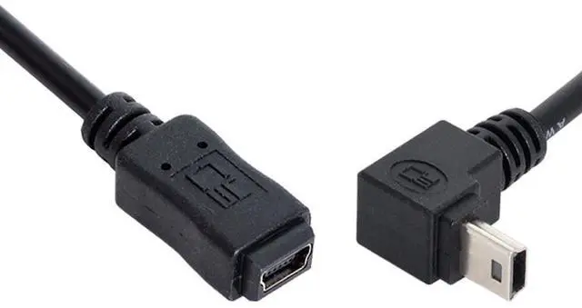 Alt view image 4 of 7 - Mini USB 5Pin Male to Female 90 Degree Down Angled Extension Cable 0.2M