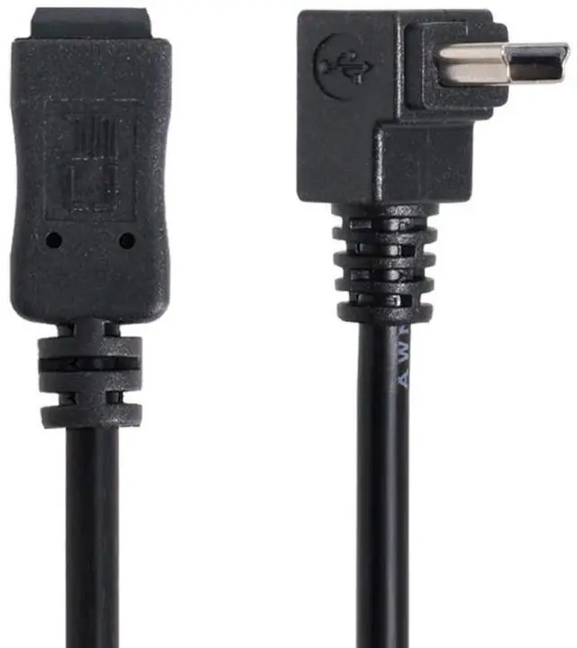 Alt view image 2 of 7 - Mini USB 5Pin Male to Female 90 Degree Down Angled Extension Cable 0.2M