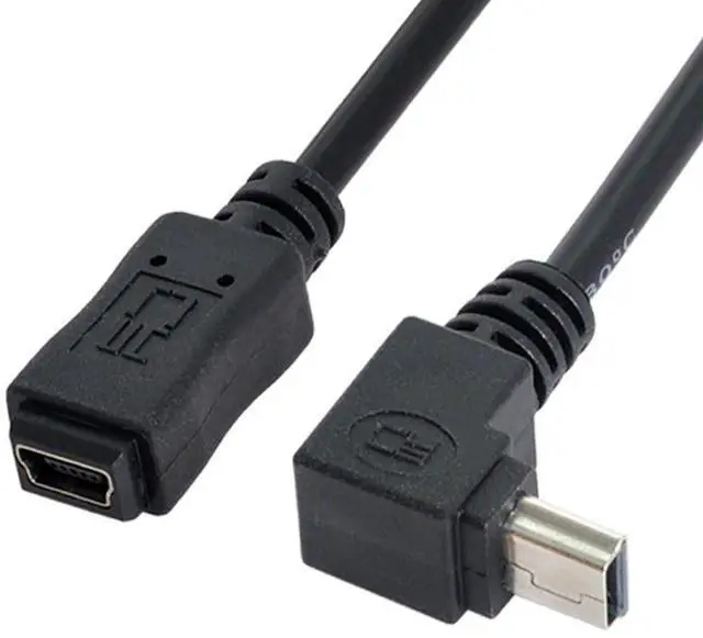 Main image of Mini USB 5Pin Male to Female 90 Degree UP Angled Extension Cable Extender 480Mbps Cord 20cm