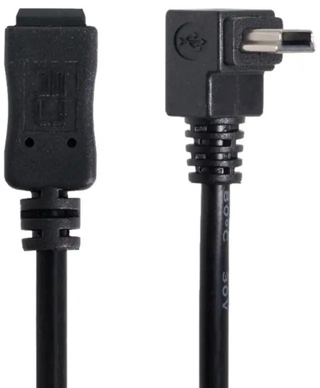 Alt view image 2 of 7 - Mini USB 5Pin Male to Female 90 Degree UP Angled Extension Cable Extender 480Mbps Cord 20cm