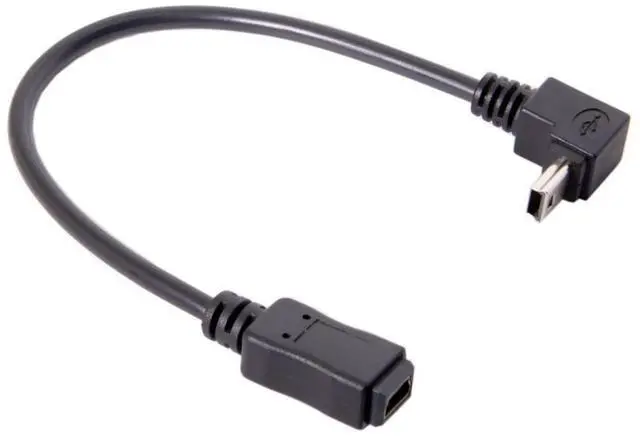 Alt view image 7 of 7 - Mini USB 5Pin Male to Female 90 Degree Down Angled Extension Cable 0.2M