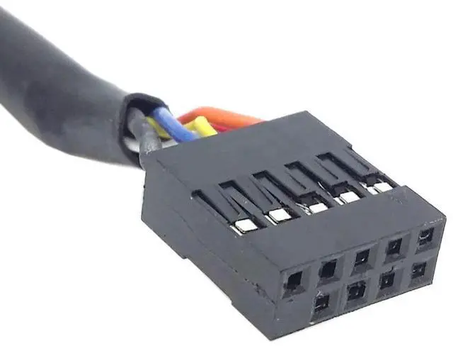 Alt view image 6 of 7 - USB 2.0 Front Panel Header 9/10Pin 1 Male to 2 USB 2.0 Female Y Splitter Mainboard Header Port Extension Cable Adapter with Screw Panel Holes