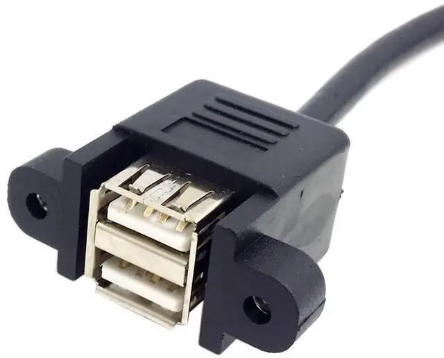 Alt view image 5 of 7 - USB 2.0 Front Panel Header 9/10Pin 1 Male to 2 USB 2.0 Female Y Splitter Mainboard Header Port Extension Cable Adapter with Screw Panel Holes