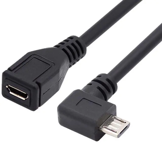 Main image of Micro USB 2.0 5Pin Male to Female 90 Degree Left Angled Extension Cable for Tablet & Phone & MHL & OTG Extension