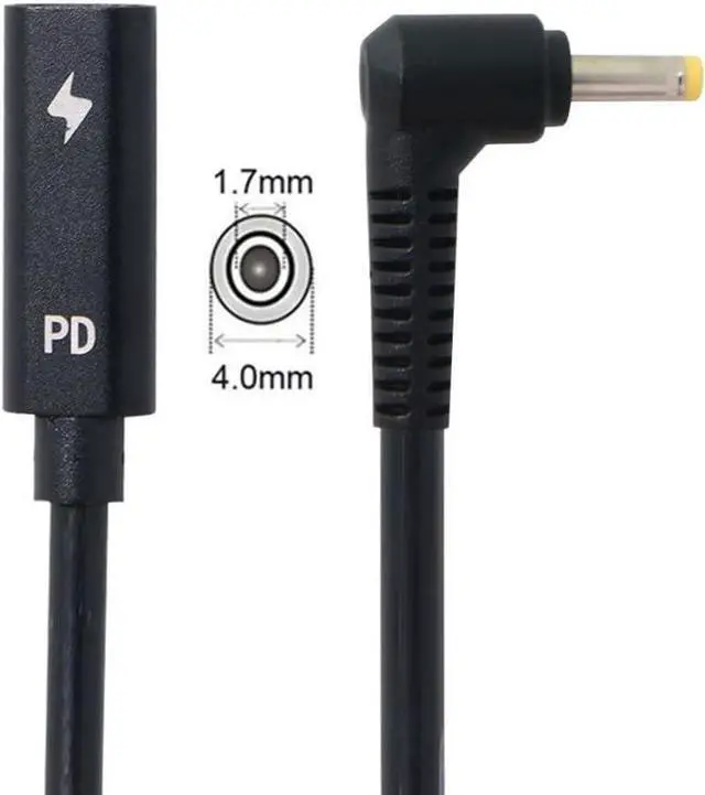 Alt view image 7 of 7 - USB C to DC 20V 4.0x1.7mm PD 65W Charge Cable for Laptop