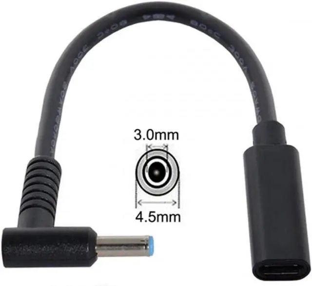 Alt view image 2 of 7 - CY USB C to DC 20V 4.5 * 3.0mm PD 65W Charge Cable for H-P Laptop