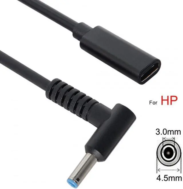 Alt view image 5 of 7 - CY USB C to DC 20V 4.5 * 3.0mm PD 65W Charge Cable for H-P Laptop