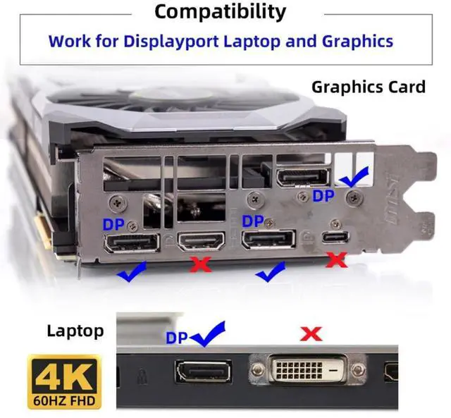 Alt view image 4 of 7 - Displayport Virtual Display Adapter DP Displayport Dummy Plug Headless Ghost Emulator 4K@60Hz