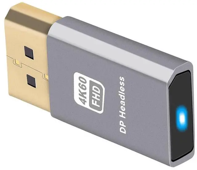 Alt view image 7 of 7 - Displayport Virtual Display Adapter DP Displayport Dummy Plug Headless Ghost Emulator 4K@60Hz