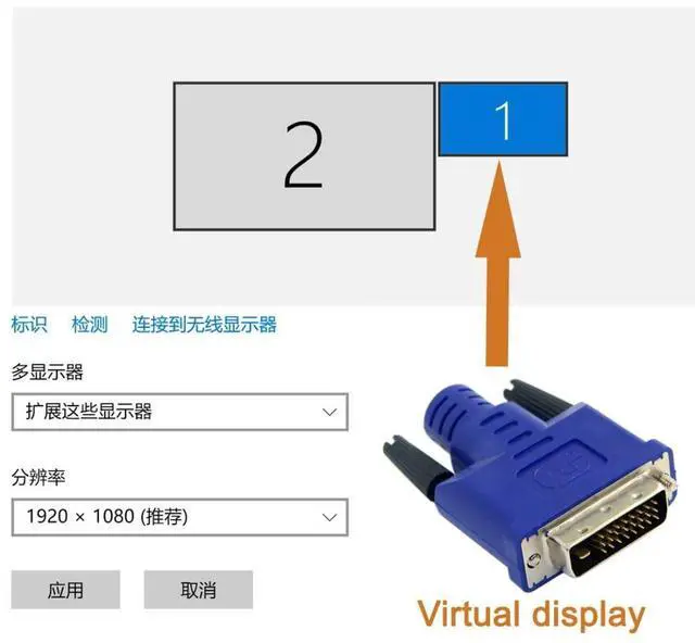 Alt view image 2 of 7 - DVI Virtual Display Adapter DVI DDC EDID Dummy Plug Headless Ghost Display Emulator 2560x1600p@60Hz