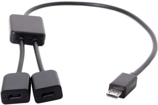 Main image of Micro USB OTG Cable,Micro USB 1 Male to 2 Female Dual Ports Hub Cable for Laptop PC & Mouse & Flash Disk