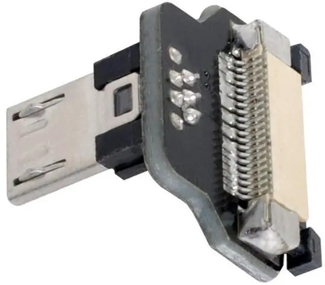 Alt view image 6 of 7 - Micro USB 2.0 Male 90 Degree Down Angled Flat Connector Support 480Mbps Data Transfer 5V Charging for Ribbon Cable,Raspberry Pi, GoPro,Drone, Camera, Gimbal