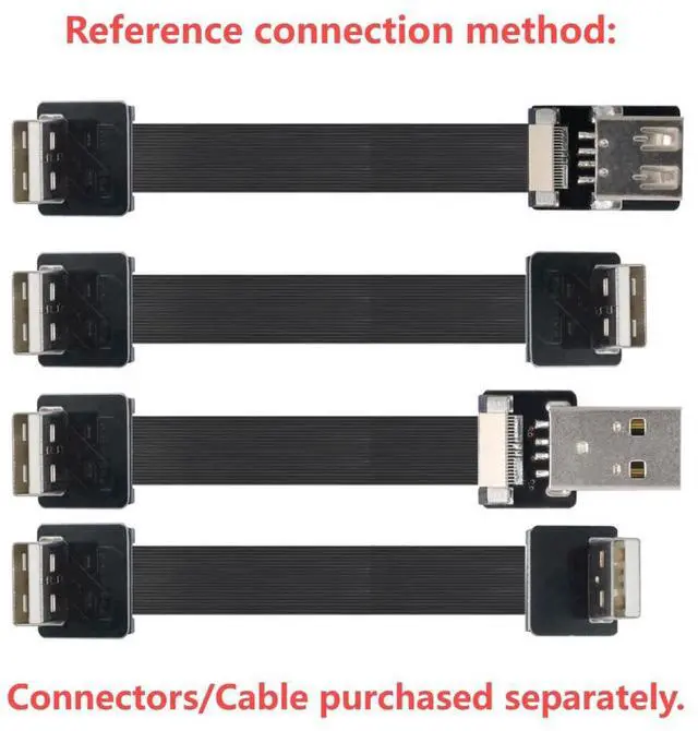 Alt view image 2 of 7 - USB 2.0 Male 90 Degree Down Angled Flat Connector Support 480Mbps Data Transfer 5V Charging for Ribbon Cable,Raspberry Pi, GoPro,Drone, Camera, Gimbal