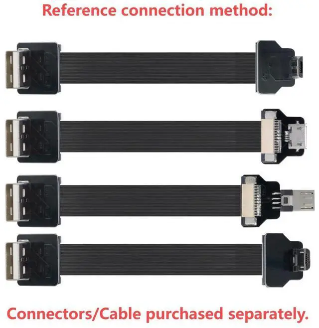 Alt view image 3 of 7 - USB 2.0 Male 90 Degree Down Angled Flat Connector Support 480Mbps Data Transfer 5V Charging for Ribbon Cable,Raspberry Pi, GoPro,Drone, Camera, Gimbal