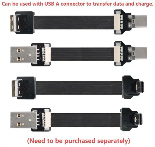 Alt view image 4 of 7 - USB 2.0 Type C Male 90 Degree UP Angled Flat Connector Support 480Mbps Data Transfer 5V Charging for Ribbon Cable,Raspberry Pi, GoPro,Drone, Camera, Gimbal