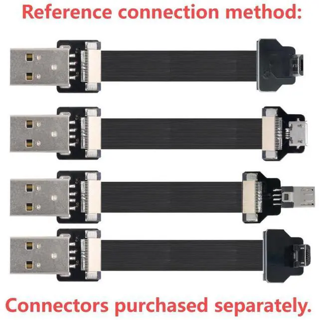 Alt view image 4 of 7 - Thickness 0.3mm Pitch 0.5mm 20Pin Flexible Ribbon Flat Cable 6.56FT/2.0M for USB Connector,Raspberry Pi, GoPro,Drone, Camera, Gimbal