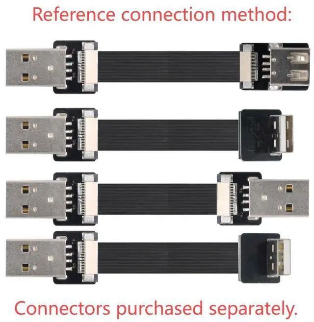Alt view image 6 of 7 - Thickness 0.3mm Pitch 0.5mm 20Pin Flexible Ribbon Flat Cable 6.56FT/2.0M for USB Connector,Raspberry Pi, GoPro,Drone, Camera, Gimbal